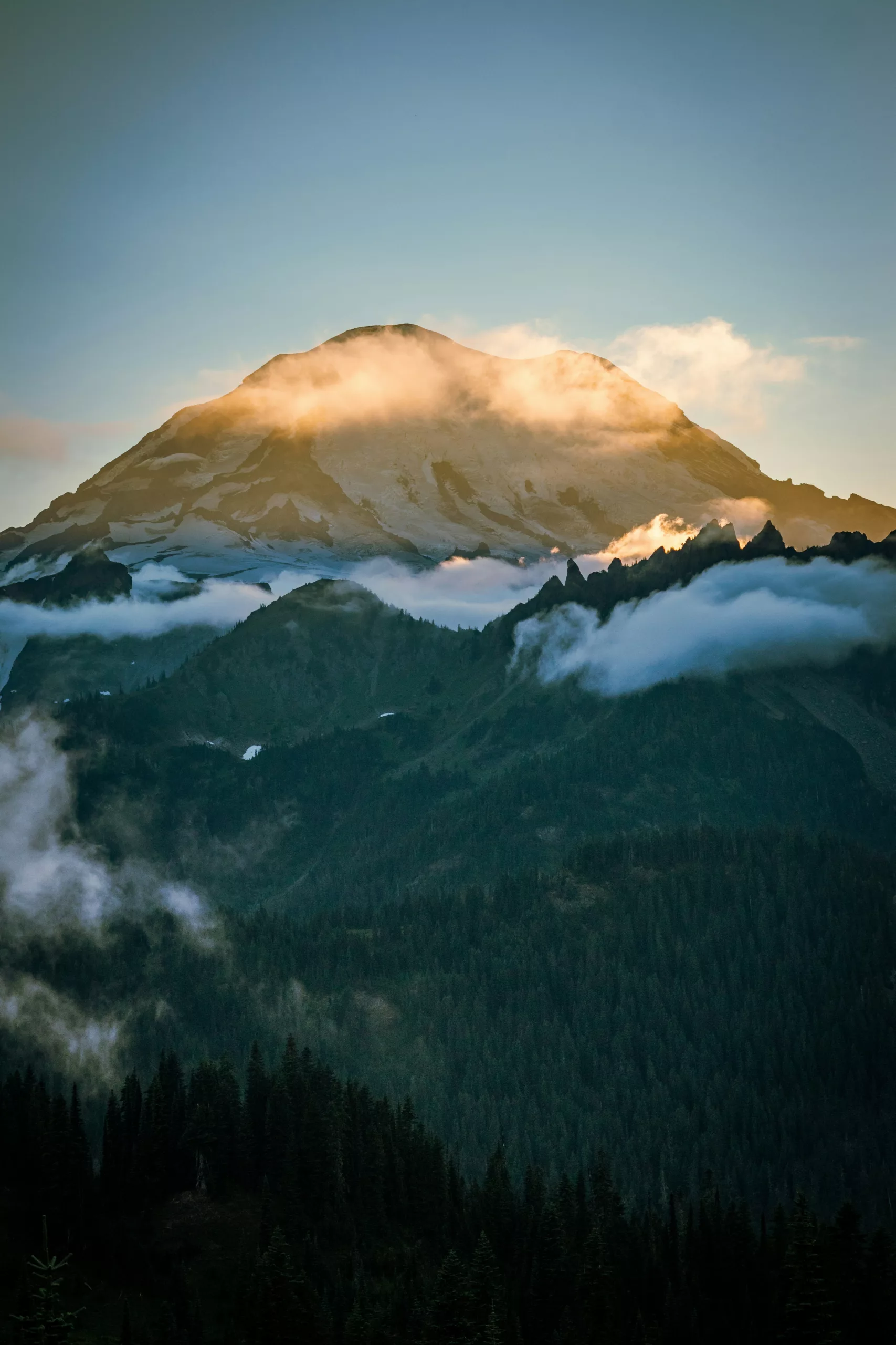 Green trees and mountain under white clouds during daytime Summit View, WA